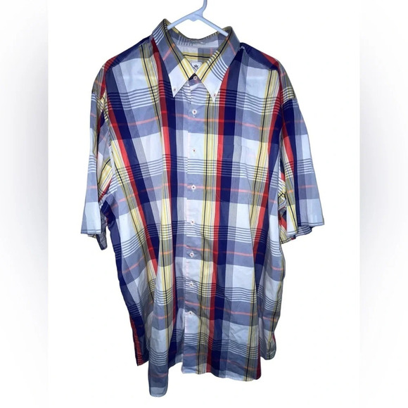 Peter Millar Weekender Finish Short Sleeve Button Shirt Mens Size XXL Plaid - Picture 5 of 5